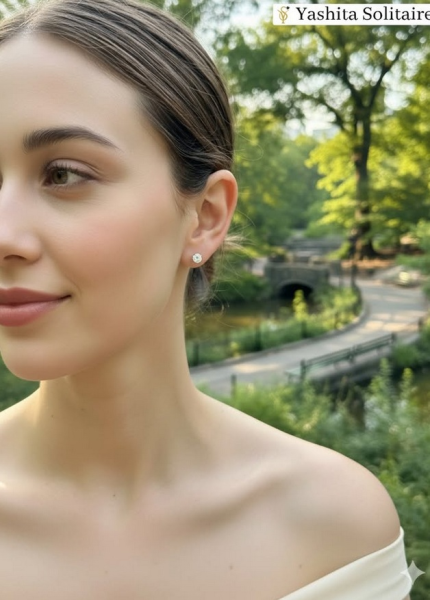 2 CTW IGI certified E VS1 Lab-Grown Diamond Stud Earrings | 14K White Gold